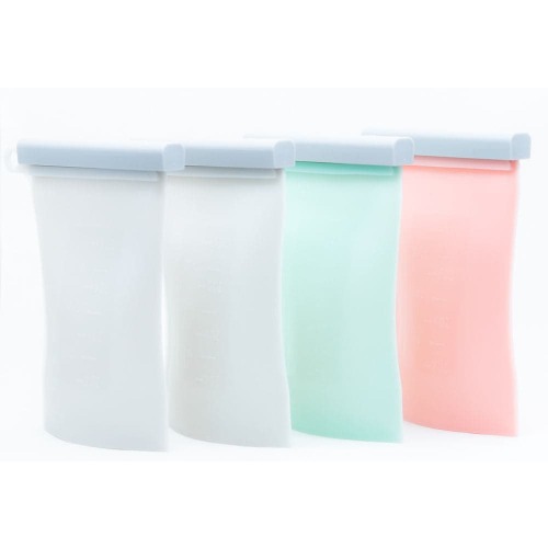 Junobie Reusable Silicone Milk Storage Bags - 4 PACK