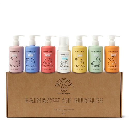 Rainbow of Bubbles Bath Bundle Gift Set | Mixable Bubble Fun – Dabble & Dollop