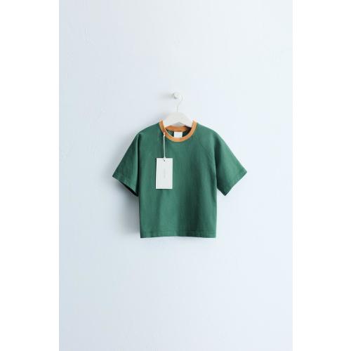ZARA TIMELESS - CONTRAST PIPING T-SHIRT - Khaki | ZARA Canada