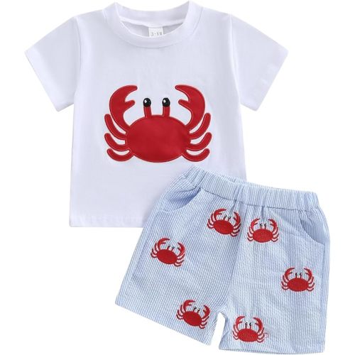 Thorn Tree Toddler Boys Clothes Set Short Sleeve T-shirt Top Elastic Waist Pocket Shorts Solid 2Pcs Outfits