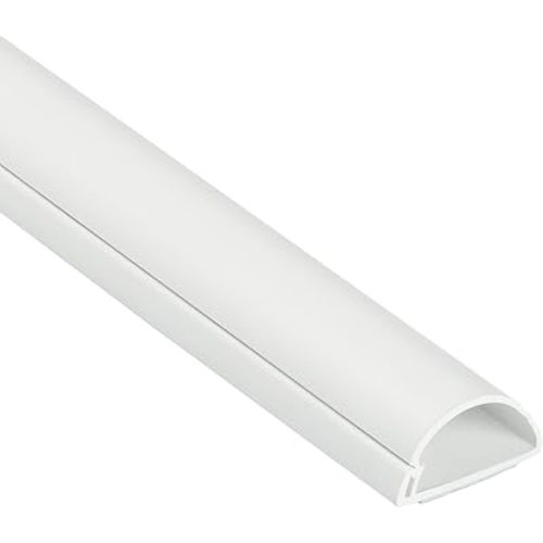D-Line Cable Raceway On-Wall Cord Cover | 1D3015W | Surface Mount Electrical Channel to Hide and Conceal Cords, Cables, and Wires | White, Paintable