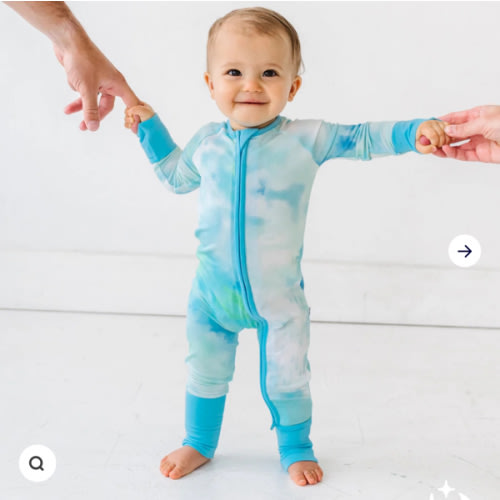 Tidepool Watercolor Zippy - Little Sleepies