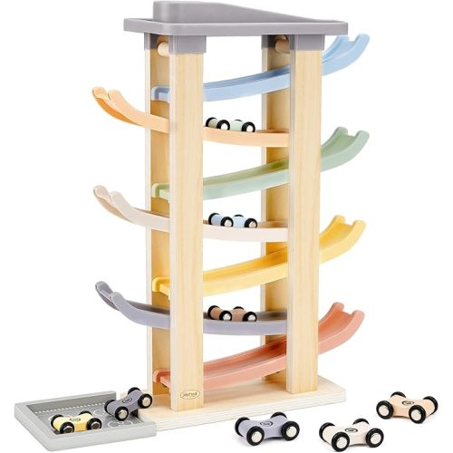 Joyreal Montessori Toddler Toys for 1 2 3 Year Old Wooden Car Ramp Toys