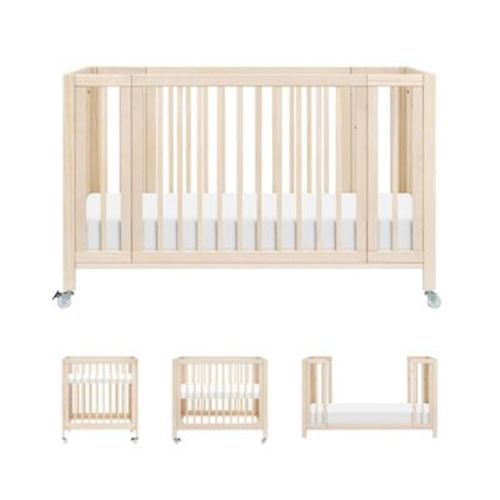 Babyletto Rolli 9-in-1 Convertible All-Stages Crib with Bassinet & Toddler Bed Conversion Kits - Washed Natural