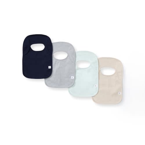 Burt’s Bees Baby Unisex Baby Bibs, Lap-Shoulder Drool Cloths, 100% Organic Cotton with Absorbent Terry Towel Backing Bibs