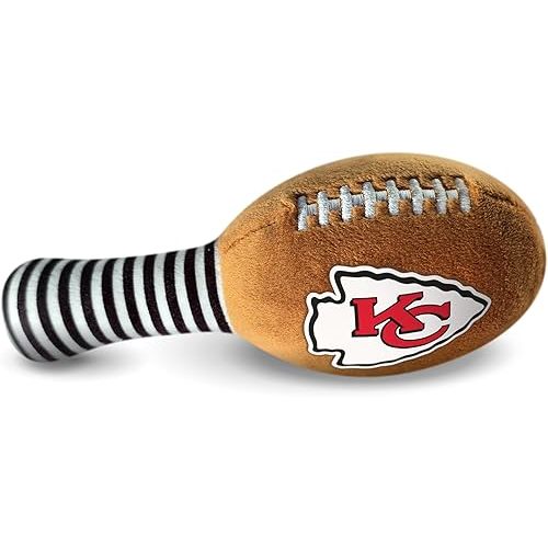 Kansas City Chiefs Plush Football Rattle by Smilo - Officially Licensed NFL Baby Rattle Toy - Soft Baby Rattle with Bell - for Babies and Toddlers from 3 Months