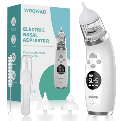 Snot Sucker for Baby, Nasal Aspirator for Baby – Electric Nose Sucker | for Baby with 5 Modes, Anti-Leak, Low Noise, 3 Soft Tips, Lights & Lullabies, IPX6- Baby Nose Sucker for Newborns & Toddlers