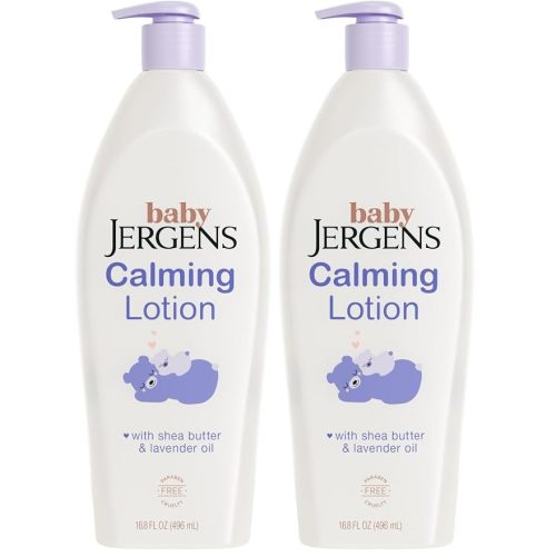 Jergens Baby Calming Lotion With Shea Butter & Lavender Oil, 16.8 Fl Oz | 24-Hour Moisturization, Soothes Dry Skin, Calming Lavender Scent, Gentle Formula, Dermatologist Tested