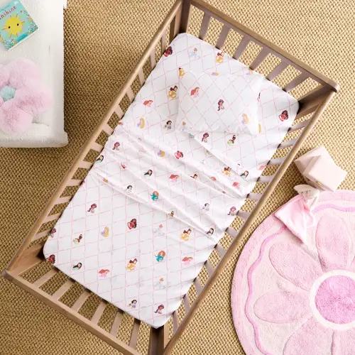 Adairs Kids - Disney Princess White Cot Sheet Set | Adairs