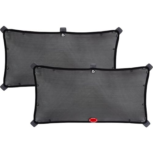 Munchkin Brica Magnetic Stretch-to-Fit Car Window Shades, Black, 2 Pack