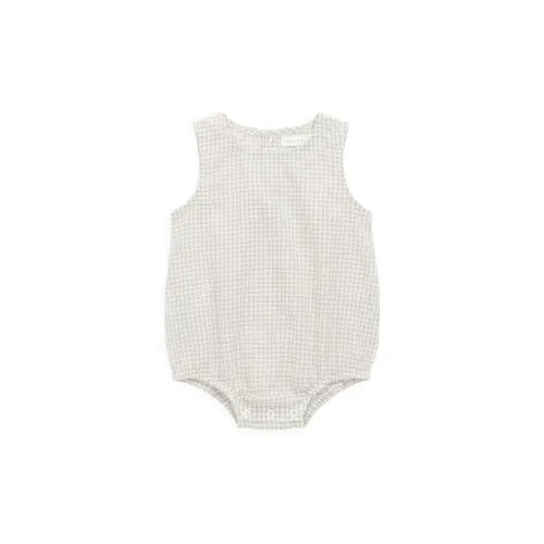 Organic Cotton Bentley Playsuit - Double Windowpane Check Pecan (3-6M)