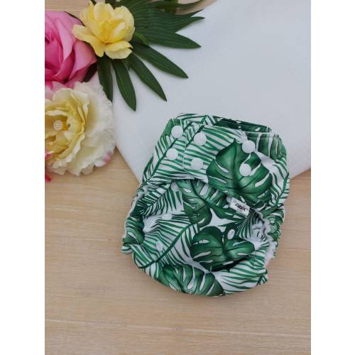 Pocket diaper, cloth diaper, modern, ferns, summer diaper, cloth diaper cover, washable diaper, reusable diaper, cloth nappy, Tropical