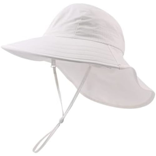 Toddler Summer Hat with Neck Flap Waterproof Kids Swim Hat Baby UV Protection Sun Hats Beach Cap for Boys Girls