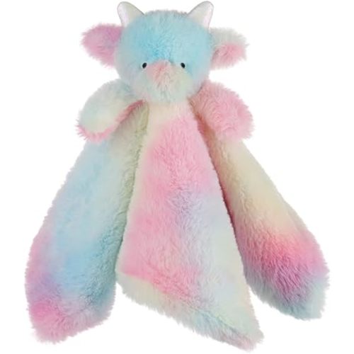 Apricot Lamb Stuffed Animals Colorful Dragon Blanket Infant Nursery Character Blanket Luxury Snuggler Plush Baby Lovey 13.8 Inches