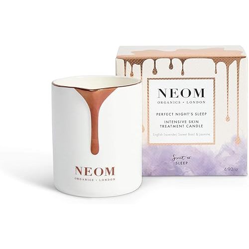NEOM - Intensive Skin Treatment Candle | 4.93 Fl Oz (140gr) | Lavender, Chamomile & Patchouli | Massage Oil Candle for Sleep | 100% Natural Fragrances | Nourish & Soften | Signature Sleepy Scent