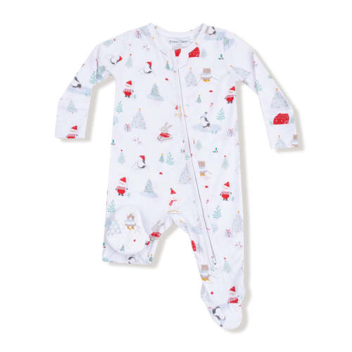 2-Way Zip Footie, Santa Ski Friends
