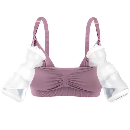 Hands Free Pumping Bra - Comfortable Breathable Nursing Bra U Shape Bra Extender Adjustable Straps Compatible with All Breast Pumps Easy to Clean for Postpartum Breastfeeding Use