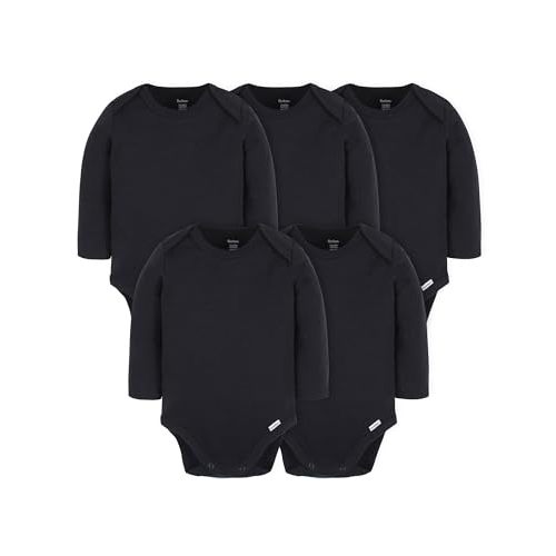 Gerber Baby Long Sleeve Solid Onesies Multi-pack Interlock 180 Gsm