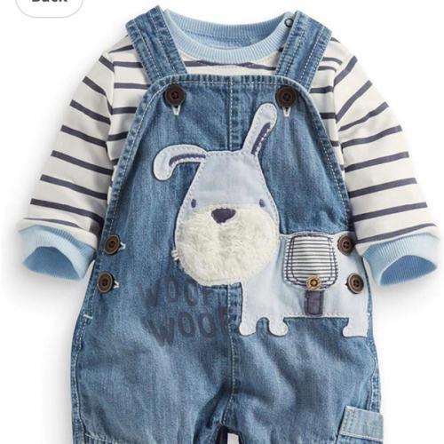 Cute Baby Boy Clothes Suit Toddler Boys' Striped long Sleeve T-Shirt+Denim Overalls Jumpsuit Pants Outfits Sets
