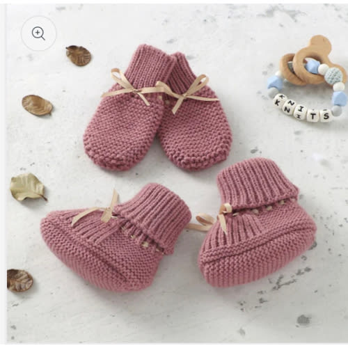 +More Colors - Yarn Baby Shoes & Gloves Set – Knit Newborn Boots & Mittens for Girls & Boys
