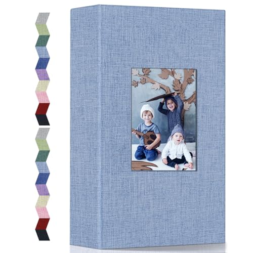 Popotop Photo Album 4x6-300 Photos Linen Cover Photo Books with 300 Horizontal Pockets,Slip-in Picture Albums for Family Wedding Anniversary Baby Vacation Pictures