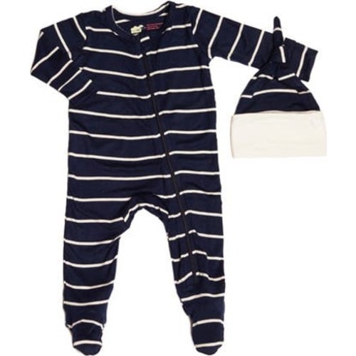 Jersey Long Sleeve Footie & Hat Set, Newborn