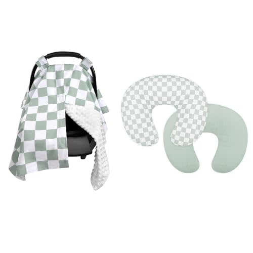 DILIMI Baby Car Seat Cover, 2 Pack Muslin Nursing Pillow Cover