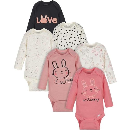 Onesies Brand, Unisex Baby, 6-Pack Long Sleeve Bodysuits