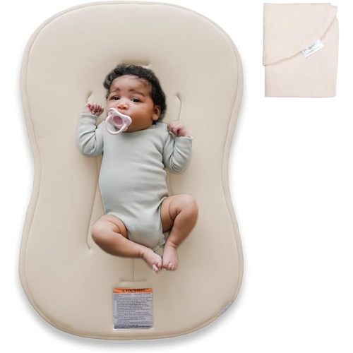 snuggle me® Baby Lounger Curve (Natural) + Lounger Cover (Natural) - Bundle