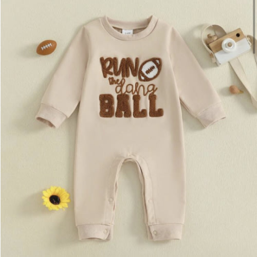 Toddler Baby Boy Football Outfit Letter Rugby Embroidery Long Sleeve Romper Infant Bodysuit Jumpsuit Newborn Fall Winter Clothes