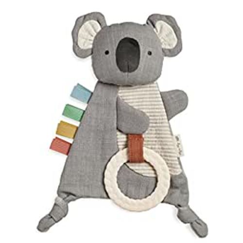Itzy Ritzy - Bitzy Crinkle Sensory Toy Koala with Crinkle Sound for Babies & Toddlers - Features Soft Braided Teething Ring & Textured Ribbons, Designed for Ages 0 Months and Up, Koala