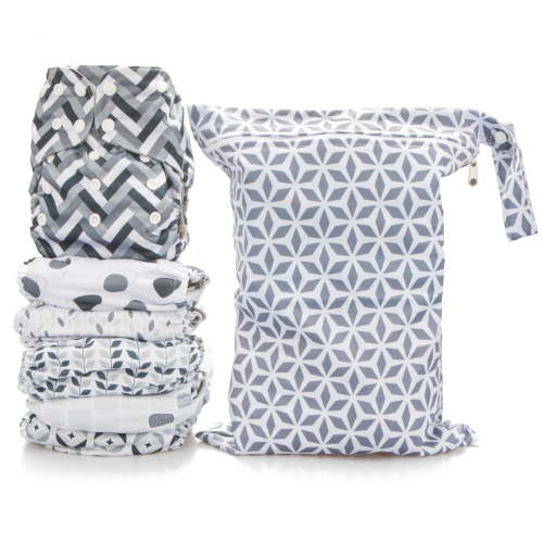 Simple Being Reusable Cloth Diapers, Unisex, Eco-Friendly, Adjustable One Size, Double Gusset, 4-Layer Microfiber Inserts