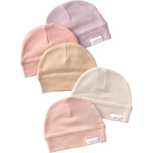 Butterblu Baby Charlie 5-Pack Caps 100% Organic Cotton Beanie Hats for Newborn Baby Boys & Girls
