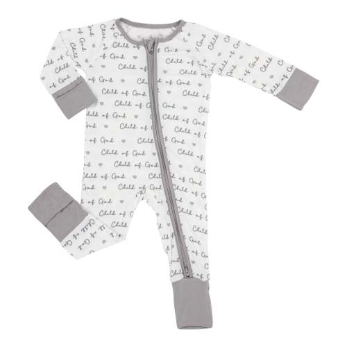 Child Of God Baby Bamboo Pajamas, 2-Way Zipper Baby Romper