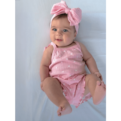 Pink with White Heart / Organic Pointelle Summer Set