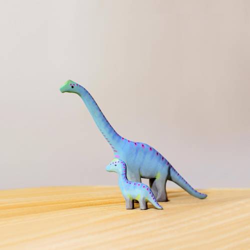 Waldorf Brontosaurus Toy | Montessori Prehistoric Animal Figure | Handmade with Organic Wood