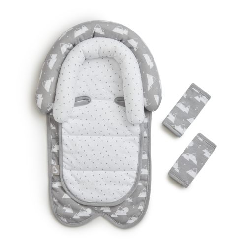 Munchkin Brica XtraGuard Head Support & Strap Cover for Baby Car Seats with Silver-Ion Technology, Mountains