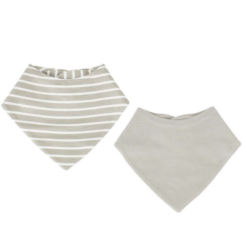 Bandana Bib Set, Merino Wool & Organic Cotton, Set of 2, Birch Gray Default Title