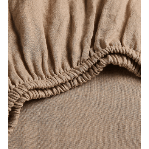 Supersoft Almond Brown 100% Organic Cotton Gauze Baby Crib Fitted Sheet