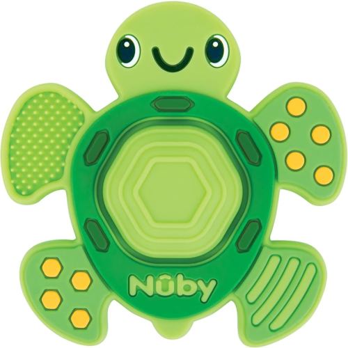 Nuby Teethe N' Pop Sensory Play Teether - Baby Teething Toy - 3+ Months - Turtle