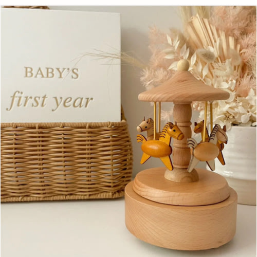 Heirloom Wooden Musical Carousel - Horses