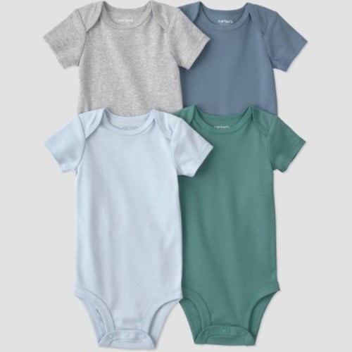 Carter's Just One You® Baby Boys' 4pk Short Sleeve Bodysuits - Green/Gray/Blue 6M