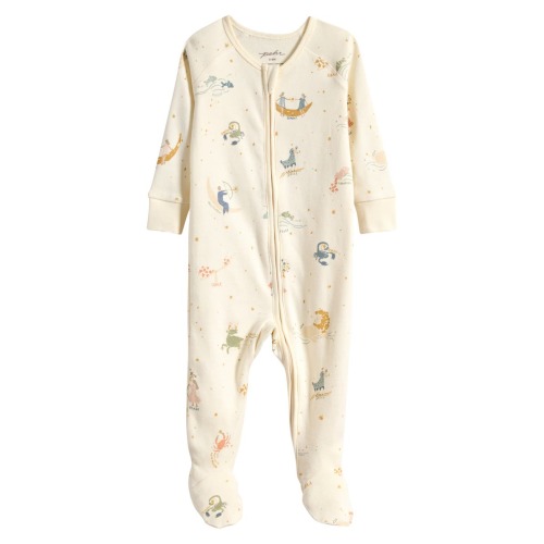 Print Rib Footie, 0-3M
