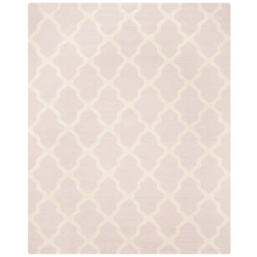SAFAVIEH Cambridge Liam Geometric Wool Area Rug, Light Pink/Ivory, 8' x 10'