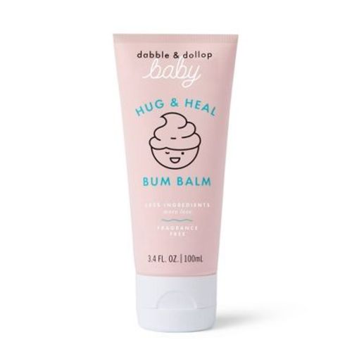 Dabble & Dollop Baby Hug & Heal Bum Balm, Zinc Oxide Diaper Cream, Fragrance-Free, Gentle & Non-Greasy, Sensitive Skin Safe - 3.4 fl oz