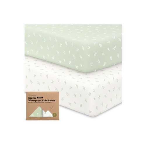 2-Pack Soothe [Protect+] Waterproof Crib Sheets, One Size