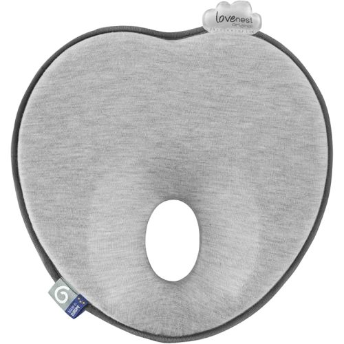 Babymoov Lovenest Baby Head Support, Soft Infant Support for Supervised Awake Time, Stroller & Bouncer Use, Breathable Fabric, Lightweight Newborn Support, Grey