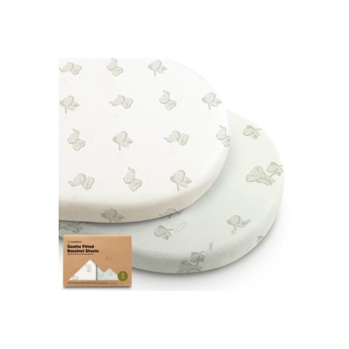 2-Pack Soothe Fitted Bassinet Sheets, One Size