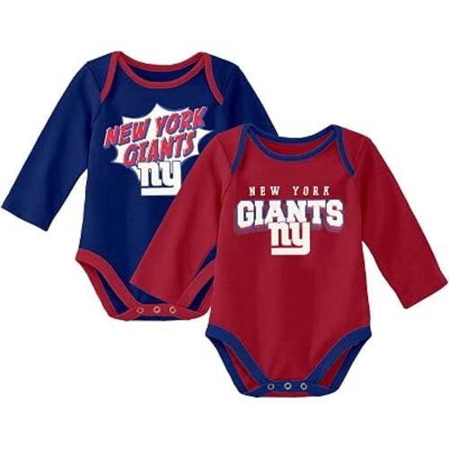 Outerstuff NFL Officially Licensed Newborn Infants 0-18m Sunday Star 2 Pack Snap Closure Cotton Creeper Bodysuit Romper Set
