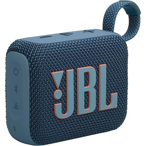 JBL Go 4 - Ultra-Portable, Waterproof and Dustproof Bluetooth Speaker, Big JBL Pro Sound with Punchy bass, 7-Hour Built-in Battery, Made in Part with Recycled Materials (Blue)
